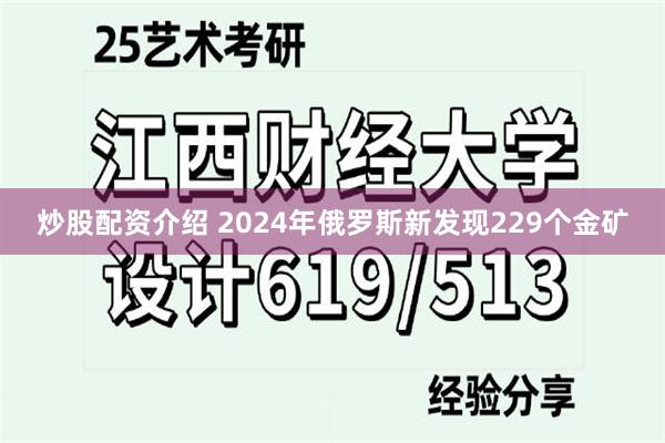 炒股配资介绍 2024年俄罗斯新发现229个金矿