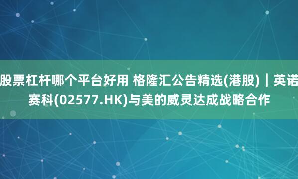 股票杠杆哪个平台好用 格隆汇公告精选(港股)︱英诺赛科(02577.HK)与美的威灵达成战略合作