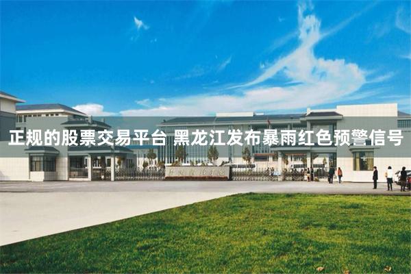 正规的股票交易平台 黑龙江发布暴雨红色预警信号