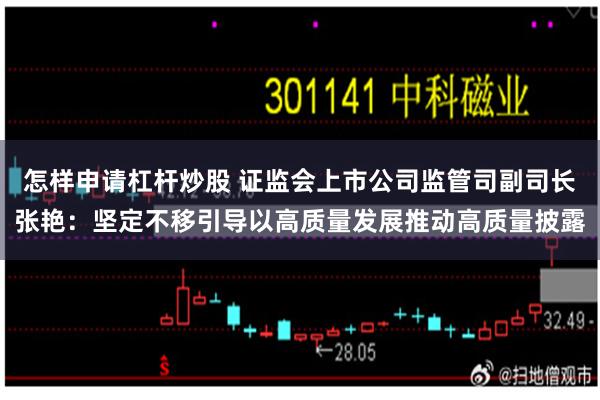 怎样申请杠杆炒股 证监会上市公司监管司副司长张艳:坚定不移引导以高质量发展推动高质量披露