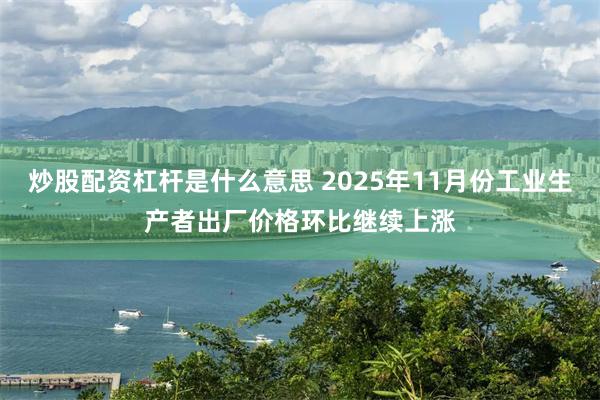 炒股配资杠杆是什么意思 2025年11月份工业生产者出厂价格环比继续上涨